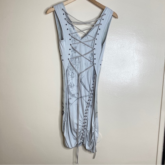 Salvage Y2K  Sexy Lace Up Print Statement Dress - Picture 10 of 14